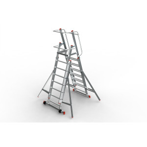 Двухсторонняя складная лестница платформа на колесах SARAYLI 2x5 8104-C